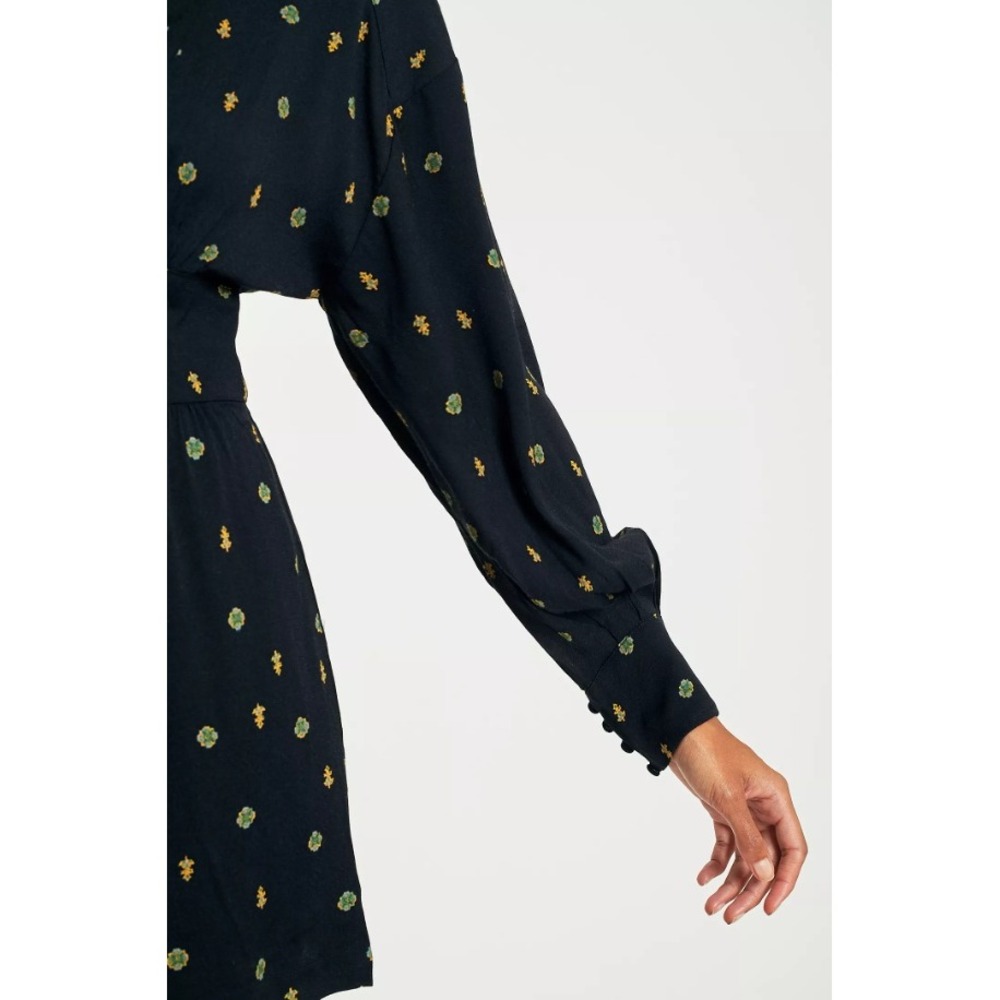 Free People Black Love Grows Long Sleeve Keyhole Romper Garden Print S - Picture 5 of 15